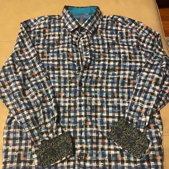 Visconti black‎ button long sleeve shirt sz large - Picture 1 of 7